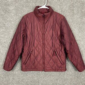 Vintage LL Bean Outdoors Primaloft Quilted Jacket Maroon Full Zip Women's